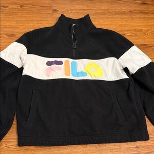 Fila Kids Black and White Colorful Logo Sweatshirt
